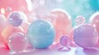 © Galib - 3D rendering of a pastel colored bubble. The bubble is floating in a soft, out of focus background.