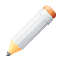 Wall Mural - plastic white cartoon 3d icon of pencil