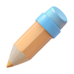 Wall Mural - plastic cartoon 3d icon of pencil. pastel colors