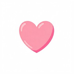 Wall Mural - pink heart on white background