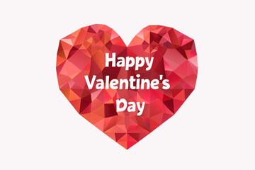  Colorful geometric heart design with Happy Valentine's Day greeting celebrates romance and love on February 14