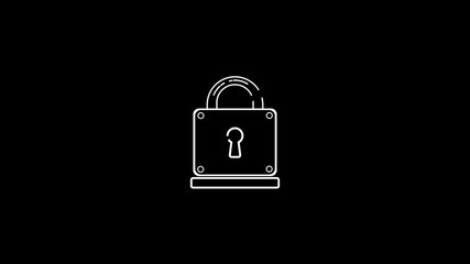 High-Quality 4K Lock Icon Animation – Secure Digital Protection Symbol in Motion – Ideal for Cybersecurity, Privacy, App Development and Technology-Related Projects and Presentations.