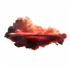 Wall Mural - nebula cloudscape with red and orange colors reflecting in water with many stars