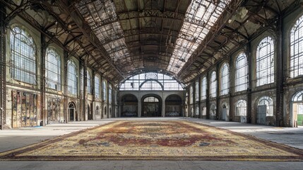  Transcendent Beauty: Abandoned Train Station Transformed into Art Gallery with Central Asian Tapestry as Star Exhibit