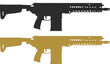 © Артем Яковенко - Silhouette of the XM7 assault rifle icon in the stock version with a mechanical sight and without a body kit, silhouette in the stock color coyote and black.