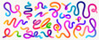 © Tartila - Color wavy shapes. Abstract dynamic line organic figures with gradient color, trendy wave fluid ribbon and curve waving elements for poster design. Vector collection