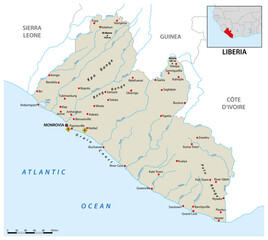 Canvas Print - Republic of Liberia vector map