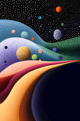 Aufkleber - A vibrant vector diagram of a cell interior, highlighting major organelles such as the nucleus, Golg