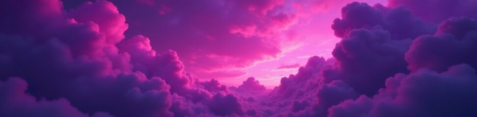 Wall Mural - Purple magenta clouds create a twisted and distorted twilight atmosphere, magenta, menacing
