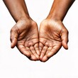 © Inspiraciones - hands of afro or latin person, open in gesture of giving or receiving something.