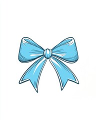 Canvas Print - A frame of hand-drawn blue vintage bows creates a ribbon border