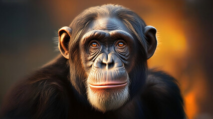 Wall Mural - portrait of a mature chimpanzee