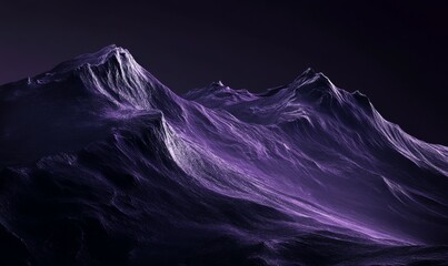 Wall Mural - Dark purple and black wave background with a sense of depth, distance, visual effects