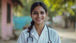 © Olha_B - Beautiful Indian Doctor with Stethoscope