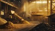 © yanto - Industrial Gold Processing Plant: A Dramatic View of Heavy Machinery and Golden Ore