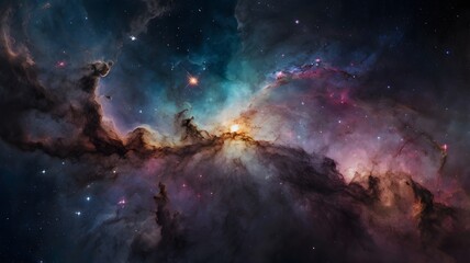 Wall Mural - celestial spiral galaxy vivid blue pink hues on universe, scattered stars in deep space, vast & beau
