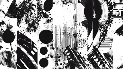 Poster - Mesmerizing Abstract Patterns and Textures in Monochrome Composition