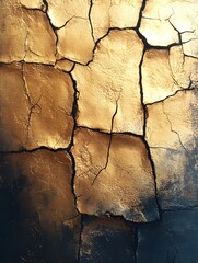 A background of cracked gold paint resembling the texture of antique gilding.