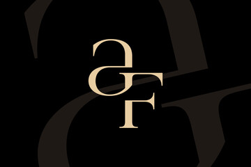 Wall Mural - af or fa letter logo icon design. classic style luxury initials monogram.