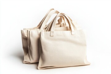 Wall Mural - Elegant Beige Canvas Tote Bags - Sustainable and Stylish Shopping Companions