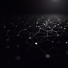 Wall Mural - futuristic abstract blue digital background. database with connections. combination of lines and dot