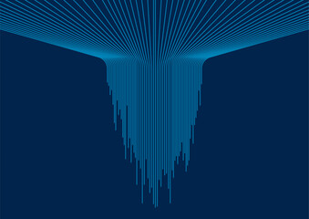 Poster - Blue minimal tech lines abstract futuristic glowing background. Vector digital art design