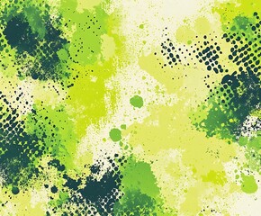 Wall Mural - abstract halftone pattern vector design in lemon green dots, with green dots in circular shapes, per