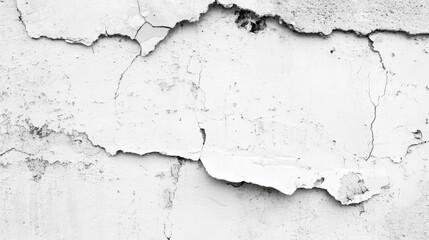 Aufkleber - Cracked White Wall Texture Background with Empty Copy Space for Creative Text and Design Elements