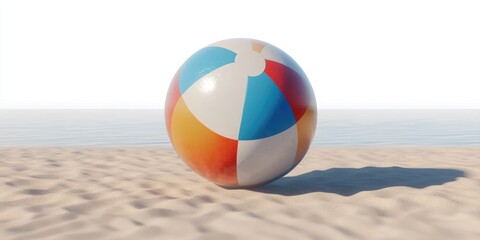 Sticker - Beach Ball on Sandy Beach