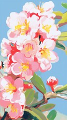 Poster - Chinese plum blossom painting outdoors flower.