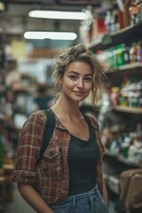 Sticker - Woman shopping in supermarket