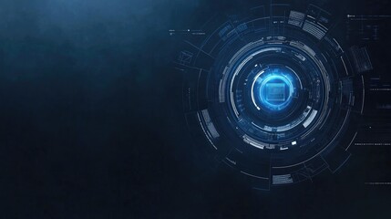Futuristic Desktop Interface with Technology Alerts and Dark Background for Text Insertion and Customization Options
