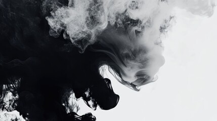 Leinwandbilder - Elegant black and white close up of swirling smoke with ample empty space for textual overlay or creative design elements