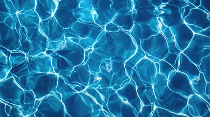 Aufkleber - Close Up of Clear Blue Water Surface with Light Reflections and Soft Ripples Ideal for Text Overlay or Background Design