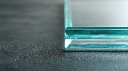 Leinwandbilder - Clear acrylic glass tabletop with refined edges showcasing empty space for promotional text or product presentation on a modern surface.