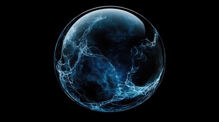 Wall Mural - digital globe sphere with blue and black technology themes featuring empty space for custom text ove
