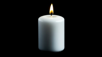 Aufkleber - Elegant white candle flame glowing softly against a dark background providing ample space for text and creative designs