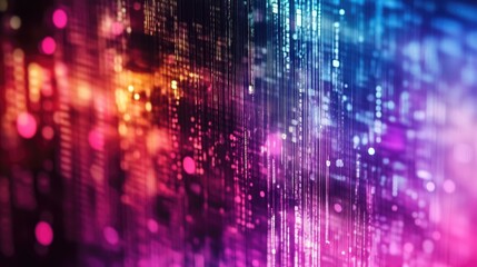 Wall Mural - vibrant digital glitch abstract background with colorful light effects and space for text display