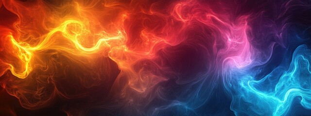Wall Mural - vibrant neon abstract background with fluid swirls and space for text overlays