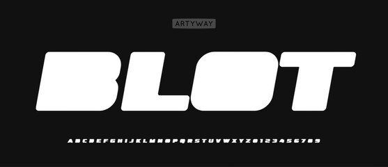 Leinwandbilder - Smooth thick alphabet, modern fat letters, blocky font with clean rounded shapes, trendy maximalist typeface, headline typography, creative design identity, logo and monogram. Vector typeset.