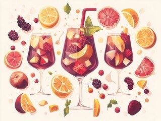 Sticker - Fruit infusions in glasses