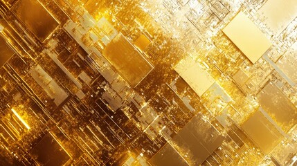 Wall Mural - detailed close-up of a semiconductor chip featuring text space for technical innovations or electron
