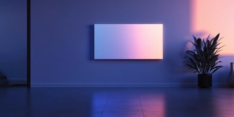 Aufkleber - Modern Minimalist Touchscreen Display in Ambient Room with Plant and Empty Space for Custom Text or Branding