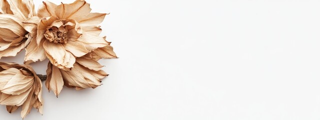 Leinwandbilder - Dried Astrophytum Asterias Cactus Flowers Isolated on White Background with Space for Text or Design Elements