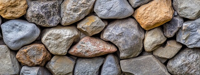 Aufkleber - Natural Stone Texture Wallpaper Featuring Varied Rocks with Blank Space for Text Overlay