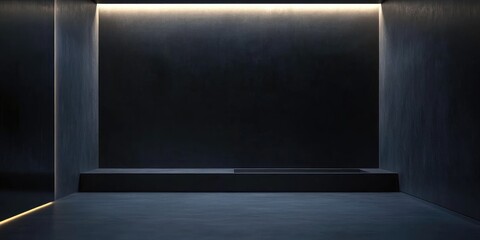 Aufkleber - Sleek Dark Bathroom Interior Featuring Modern Design and Ample Copy Space for Text Display