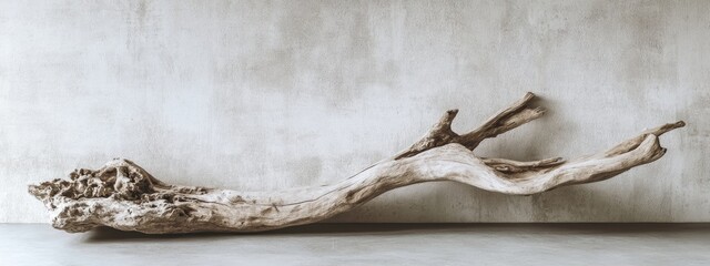Fototapete - Driftwood Slider Natural Wall Decor Modern Aesthetic with Empty Space for Custom Text Display in Minimalist Interior Setting