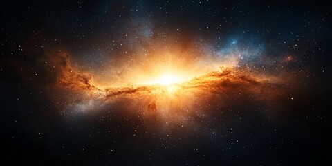 Wall Mural - A stunning cosmic scene depicting a vibrant galaxy with glowing stars and nebulae, showcasing the beauty and mystery of the universe.