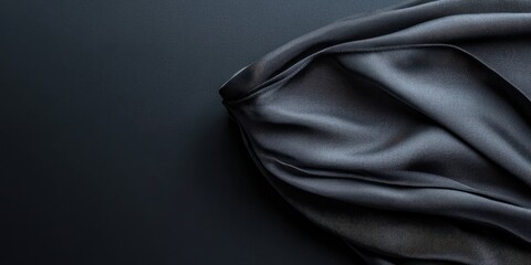 Aufkleber - Stylish Dark Grey Fabric Draped Elegantly on a Neutral Background with Ample Space for Text or Design Elements