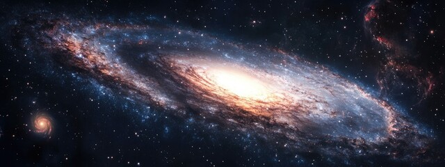 Aufkleber - Earth and Galaxy from Space Stunning High-Quality Image with Cosmic Background and Blank Space for Text or Graphics Usage